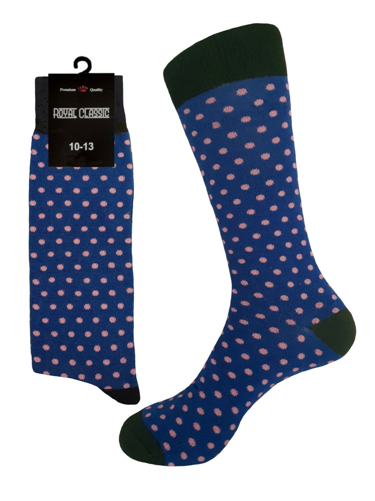 1-4 Men’s Dress Socks Polka Dot Novelty Socks Cotton Size 10-13 True to Size