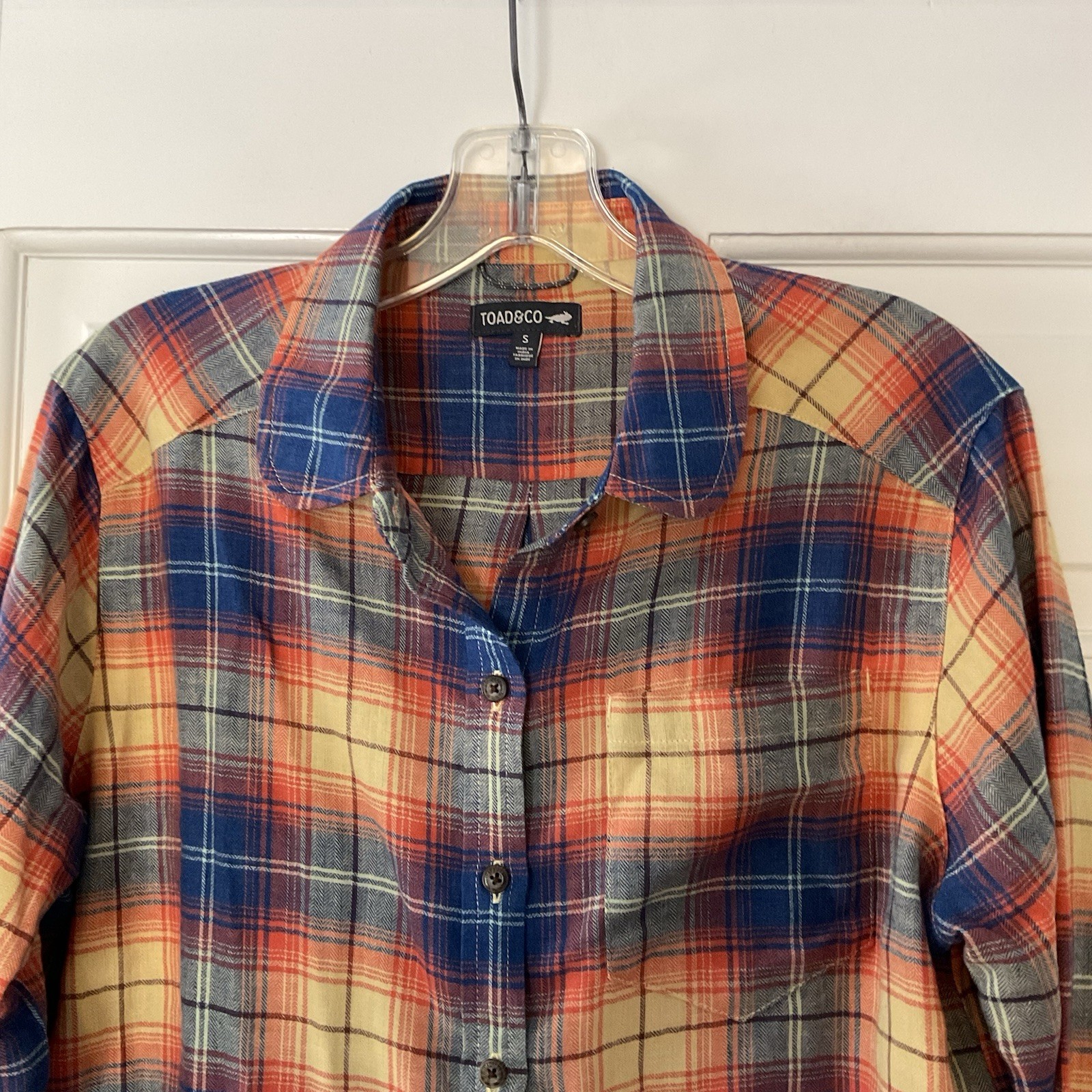 Toad&Co Women’s Re-Form Flannel Boxy Shirt Plaid Size S Outdoor Camping Hiking
