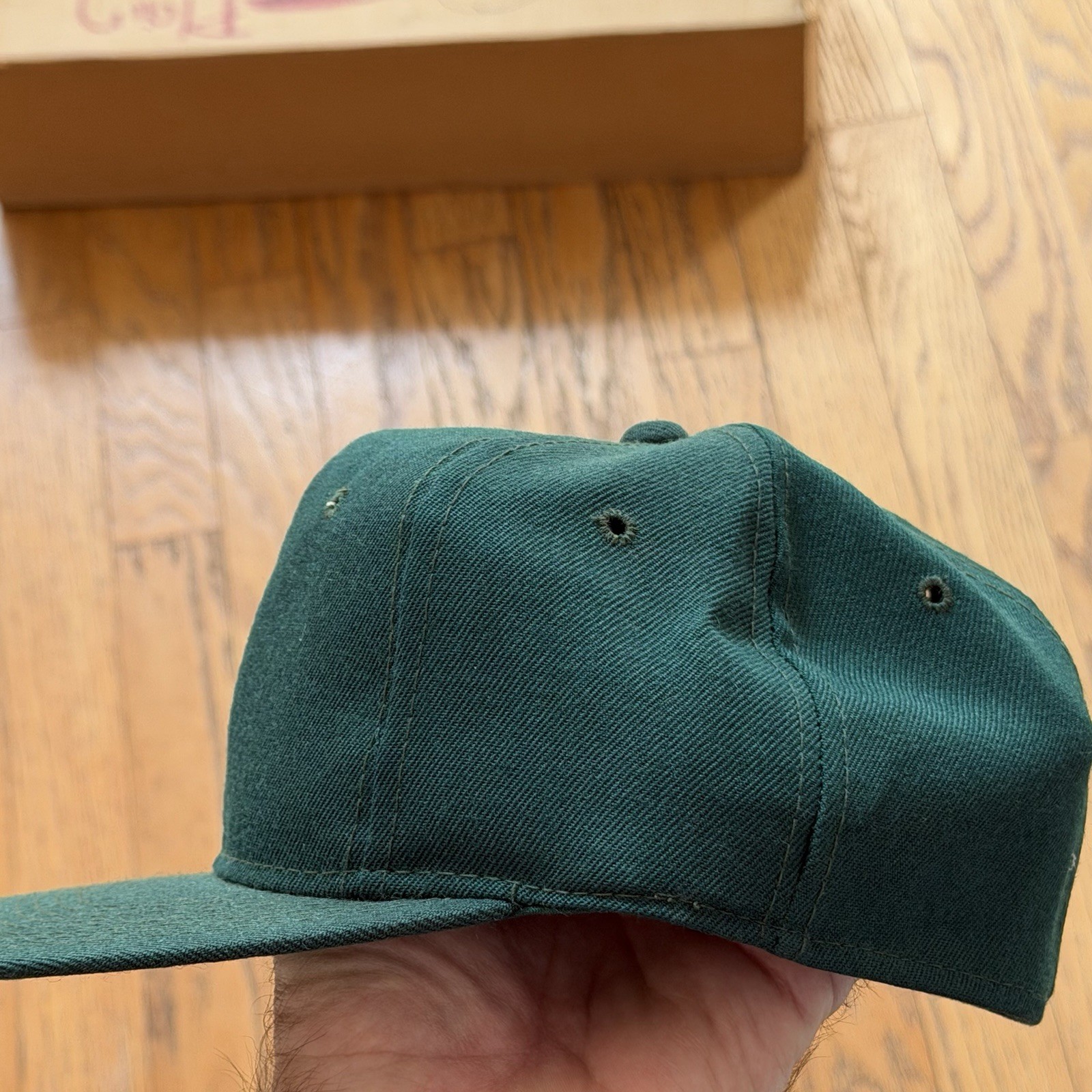 NWOT Vintage 80s 90s Solid Blank Dark Green Youngan Fitted Hat Wool Blend $25 ea