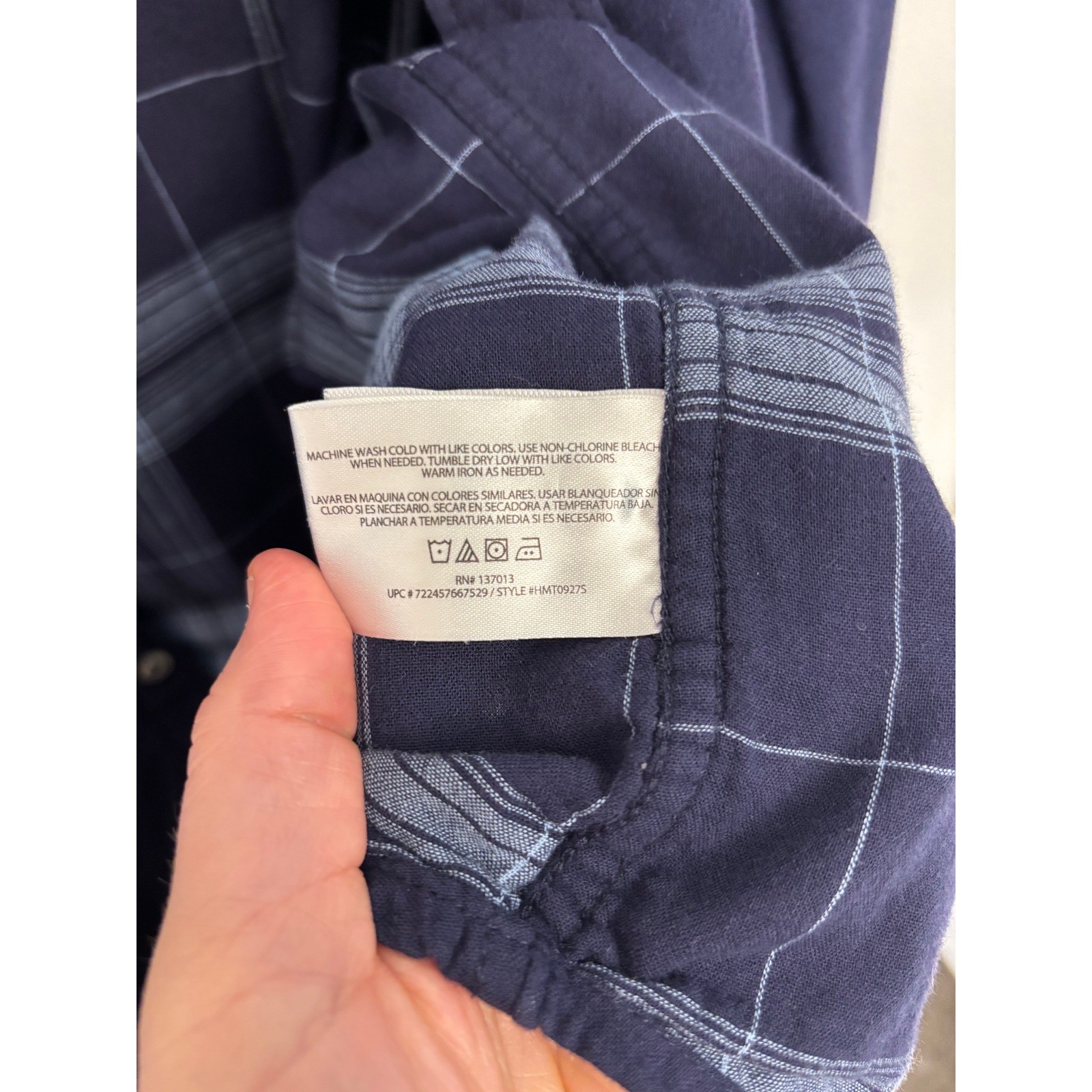 2 Woolrich Mens Button Front Shirt L Cotton Long Sleeve Plaid Lined Navy Gray