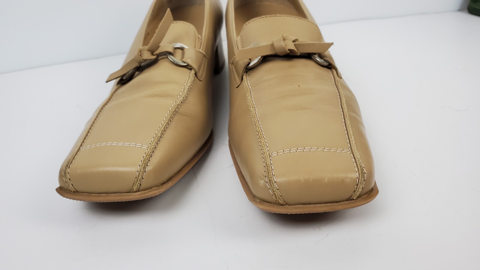 THERESIA M. Graham tan leather shoe Loafer heel 7.5 (9.5 US) Made in Germany