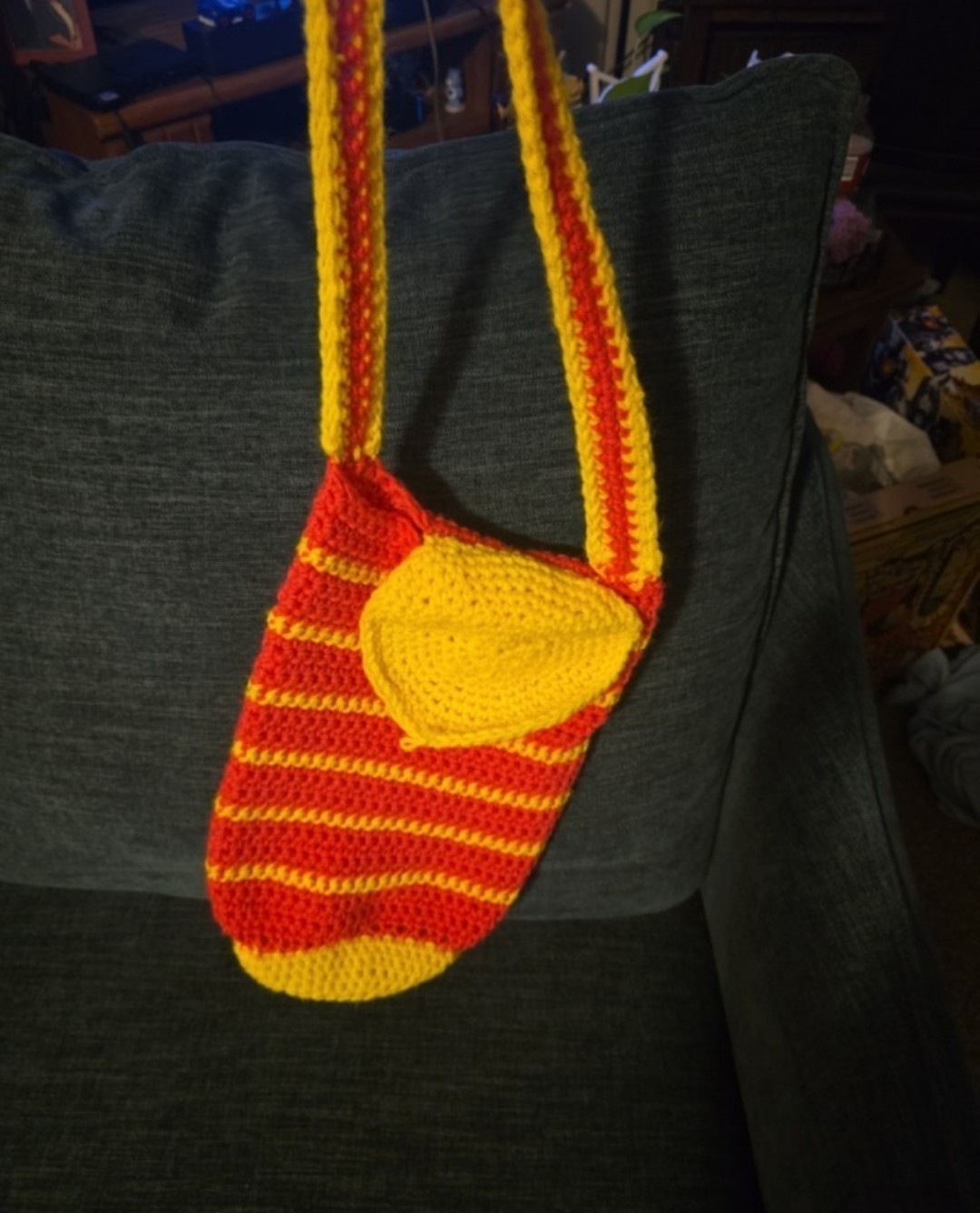Yellow and Pink Shoulder Bag Crochet