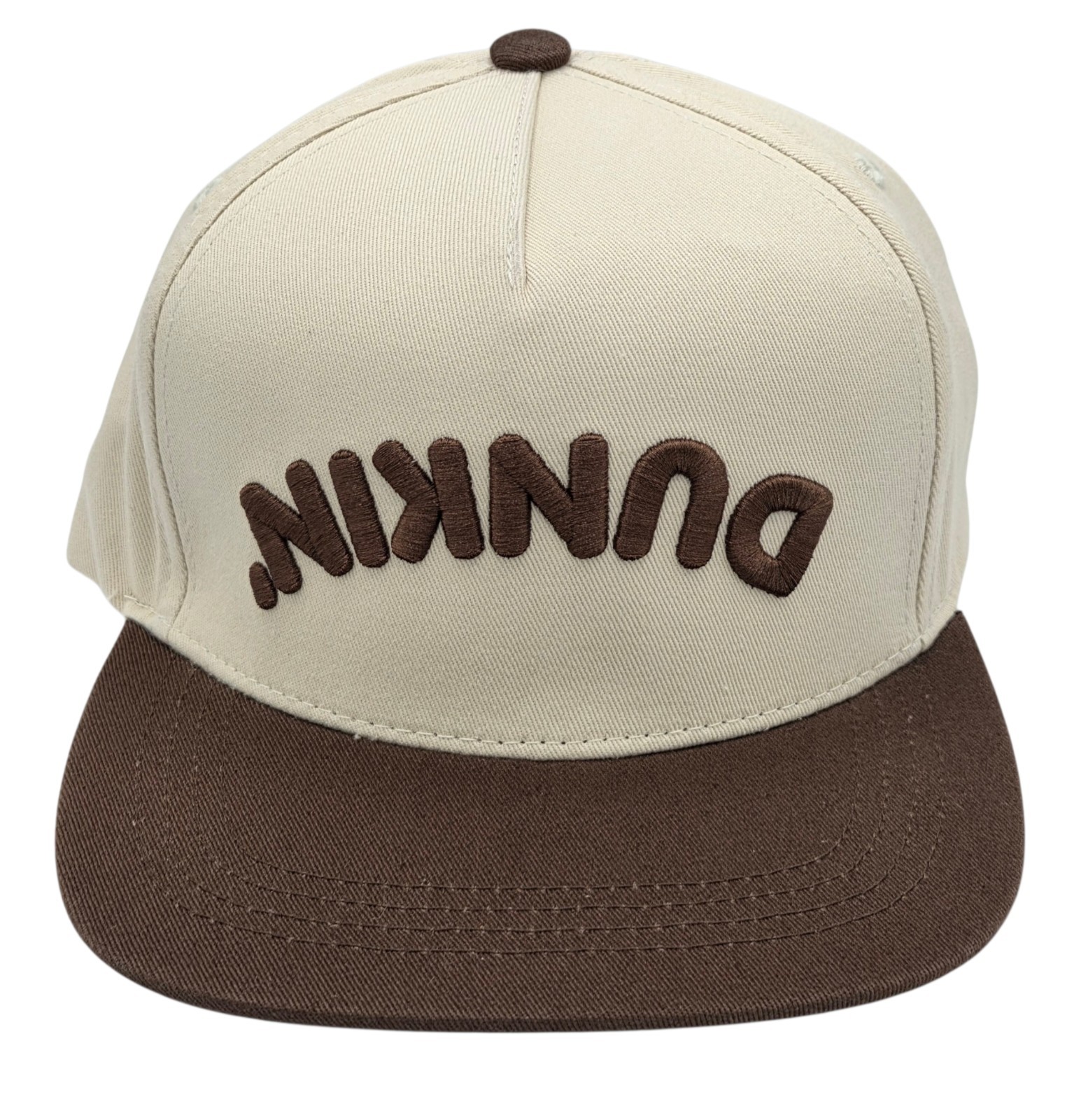 Dunkin Donuts Est 1950 Upside Down Logo Snapback 2-Tone OSFM Hat Cap NEW NWOT