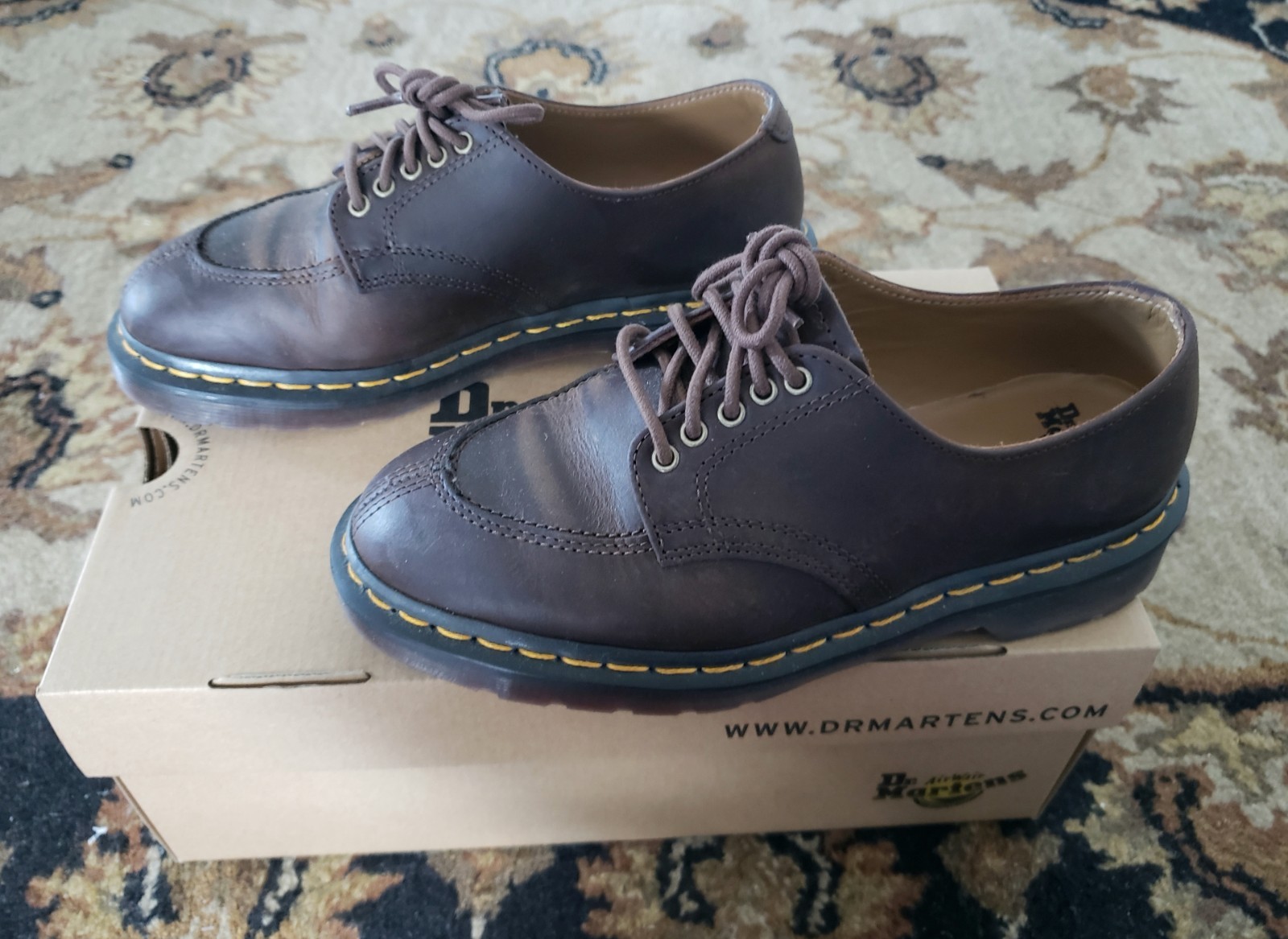 Dr. Martens 2046 Crazy Horse Dark Brown Leather Shoes Oxford UK 4 Women 6 Men 5