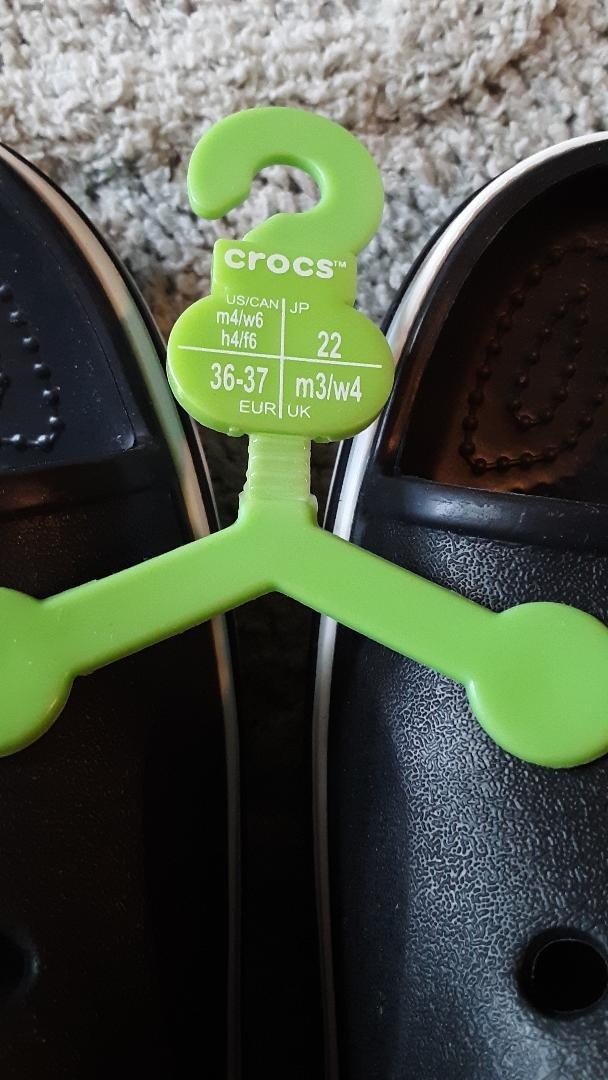 Crocs Adult Bayaband Slide Sandals Black/White Women’s 6 NWT