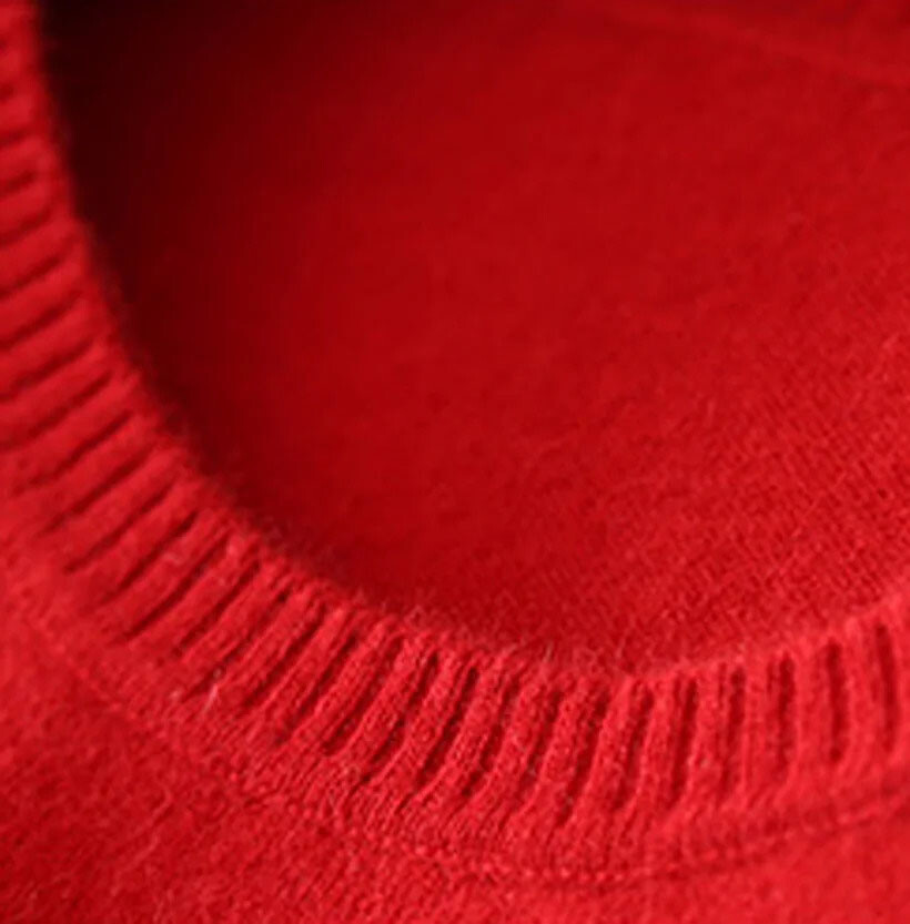 Women Wool Cashmere Sweater Knitted Pullover Slim Crew Neck Sweater Solid Jumper