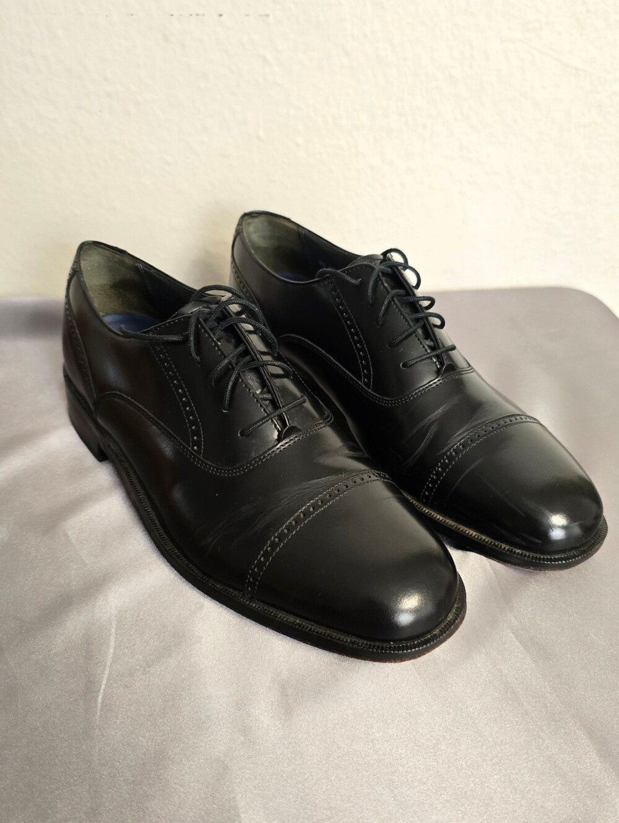 Bostonian Black Cap-Toe Leather Oxford Dress Shoes