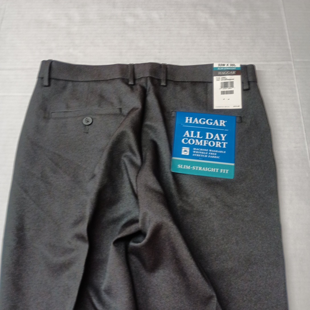 Haggar Men’s All Day Comfort Slim-Straight Fit Pants Size 32×30 Black New