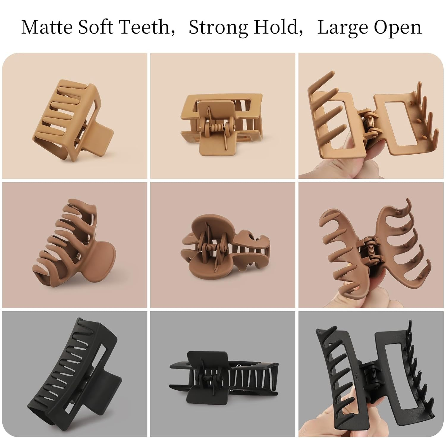 Small Medium Claw Clips for Women, 3 Styles Hair Clips for Thick and Thin Hair,