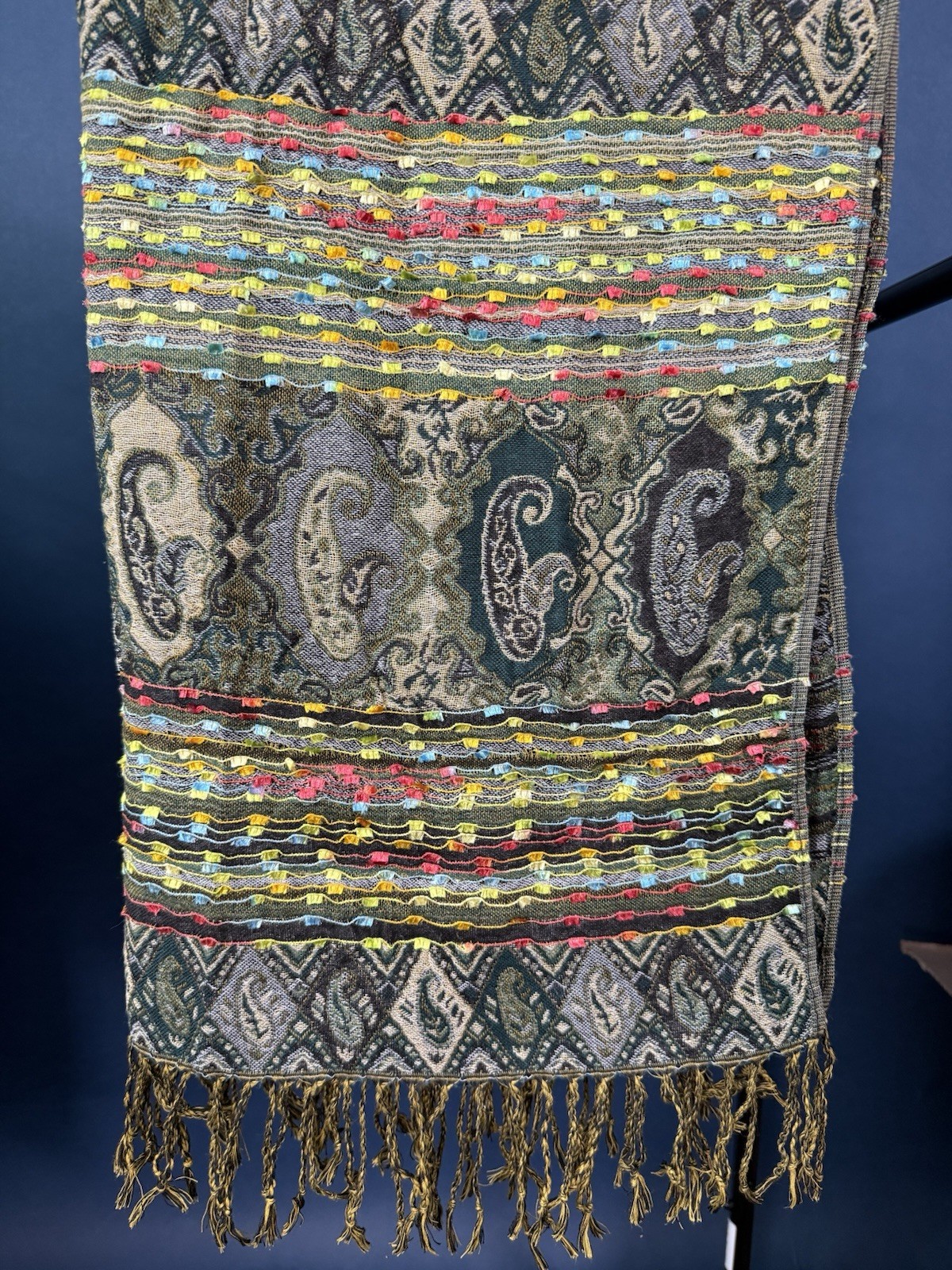Jerusalem Holy Land 100shmere Pashmina-Shawl-Scarf. Green with dove of peace