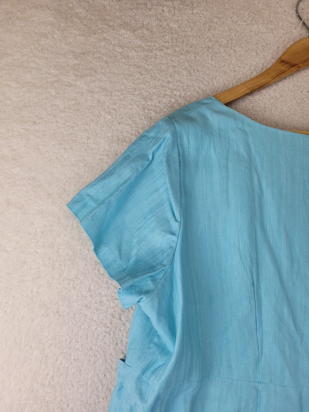 Jessica London Career Dress Womens 22 Blue Belted Milkmaid Old Money Back Zip