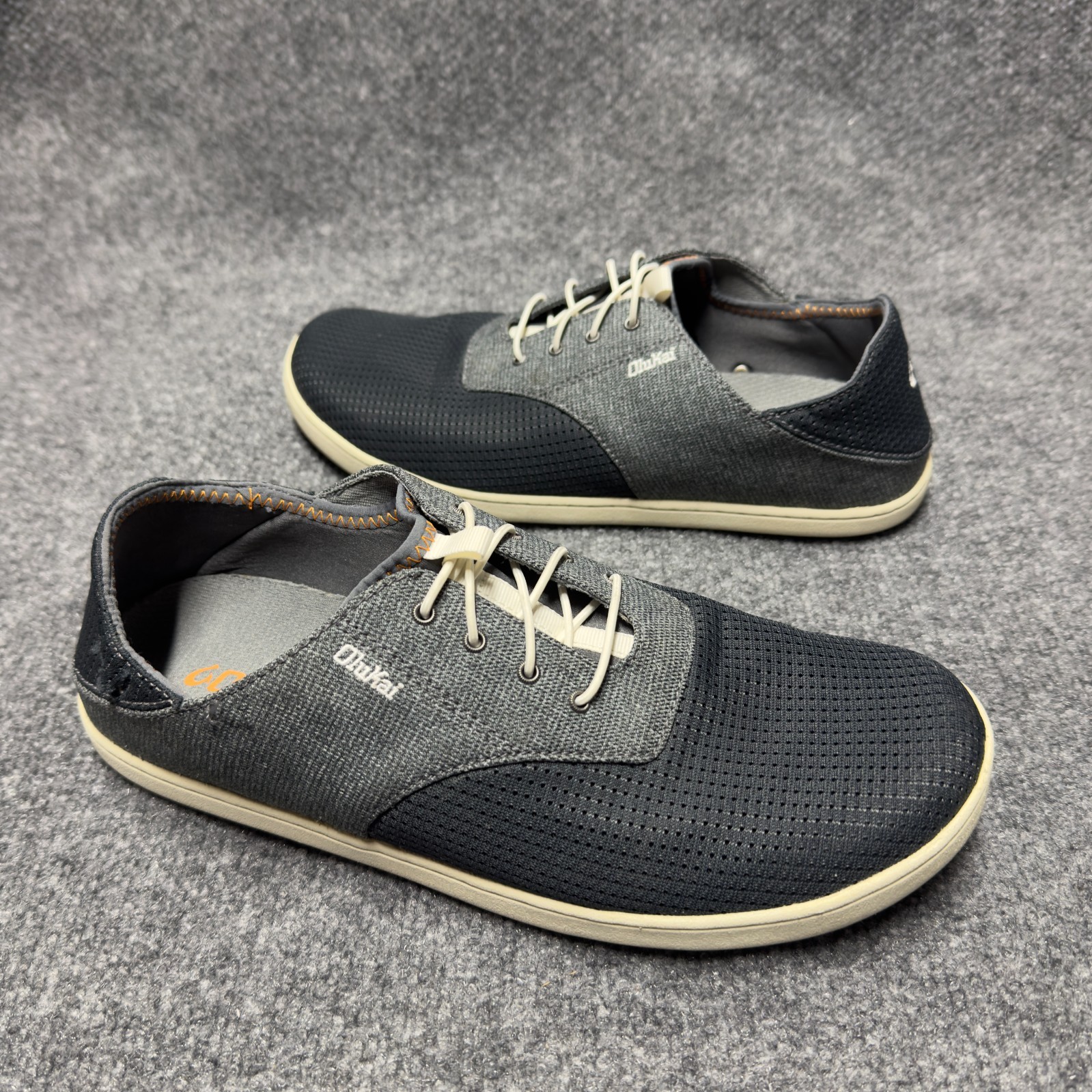OluKai Nohea Moku Sneaker Dark Gray 10283 6C6C Men US 10.5 Boat Shoes