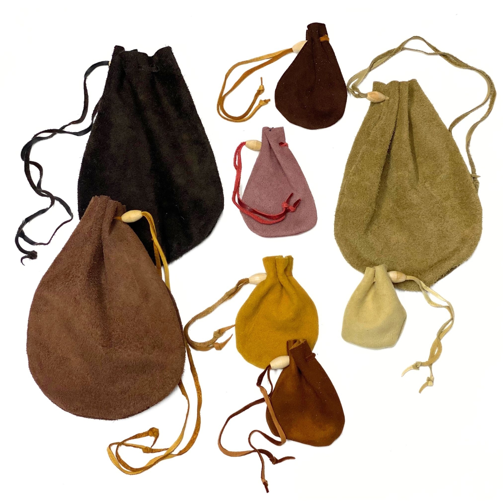 Leather Drawstring Pouch – Suede or Grain Keepsake Holder Bag
