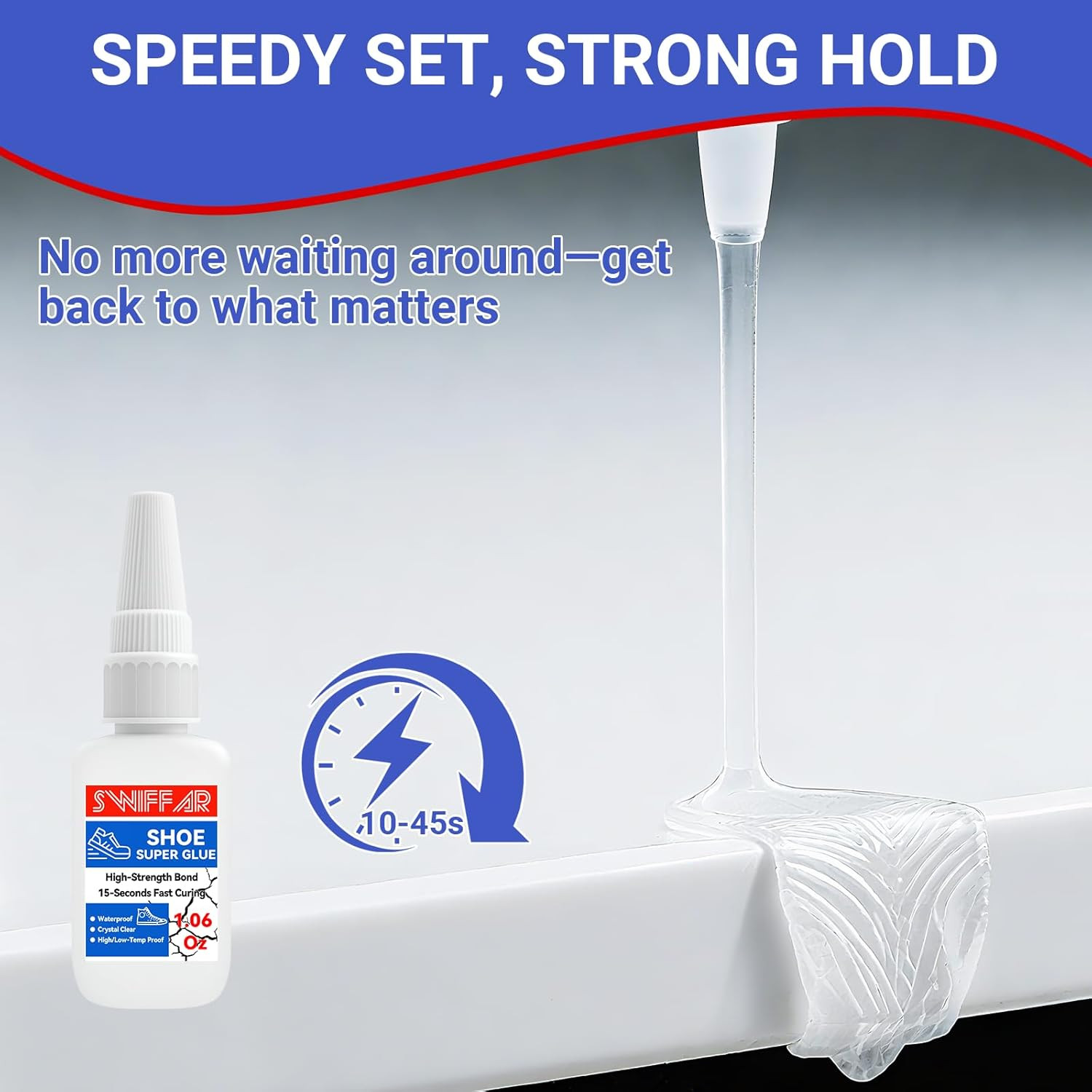 Shoe Glue, Super Clear Shoe Glue Sole Repair, Heavy Duty Repair Adhesive for Boo