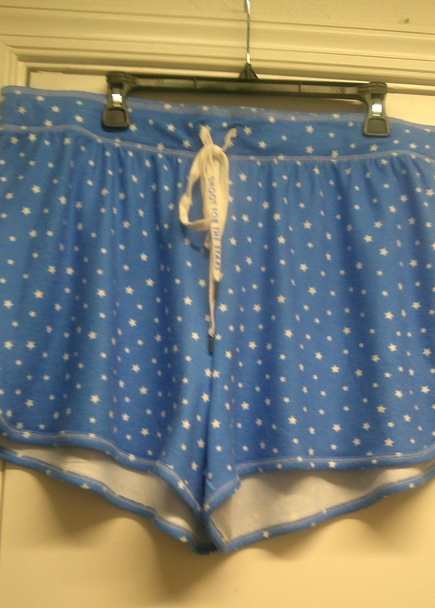NWT PJ Salvage 2X Lounge,PJ’S Stars Shorts, Tranquil Blue, Tie Close W/ Elastic