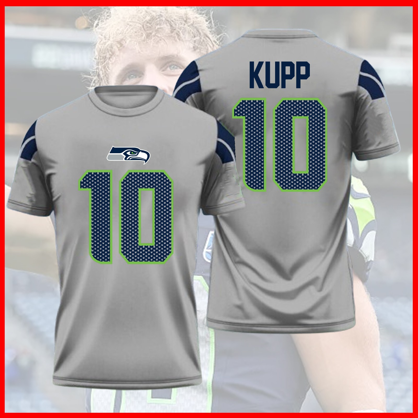 SALE 30%!!! Cooper Kupp #10 Seattle Football 2026 Player Name & Number AOP Fan