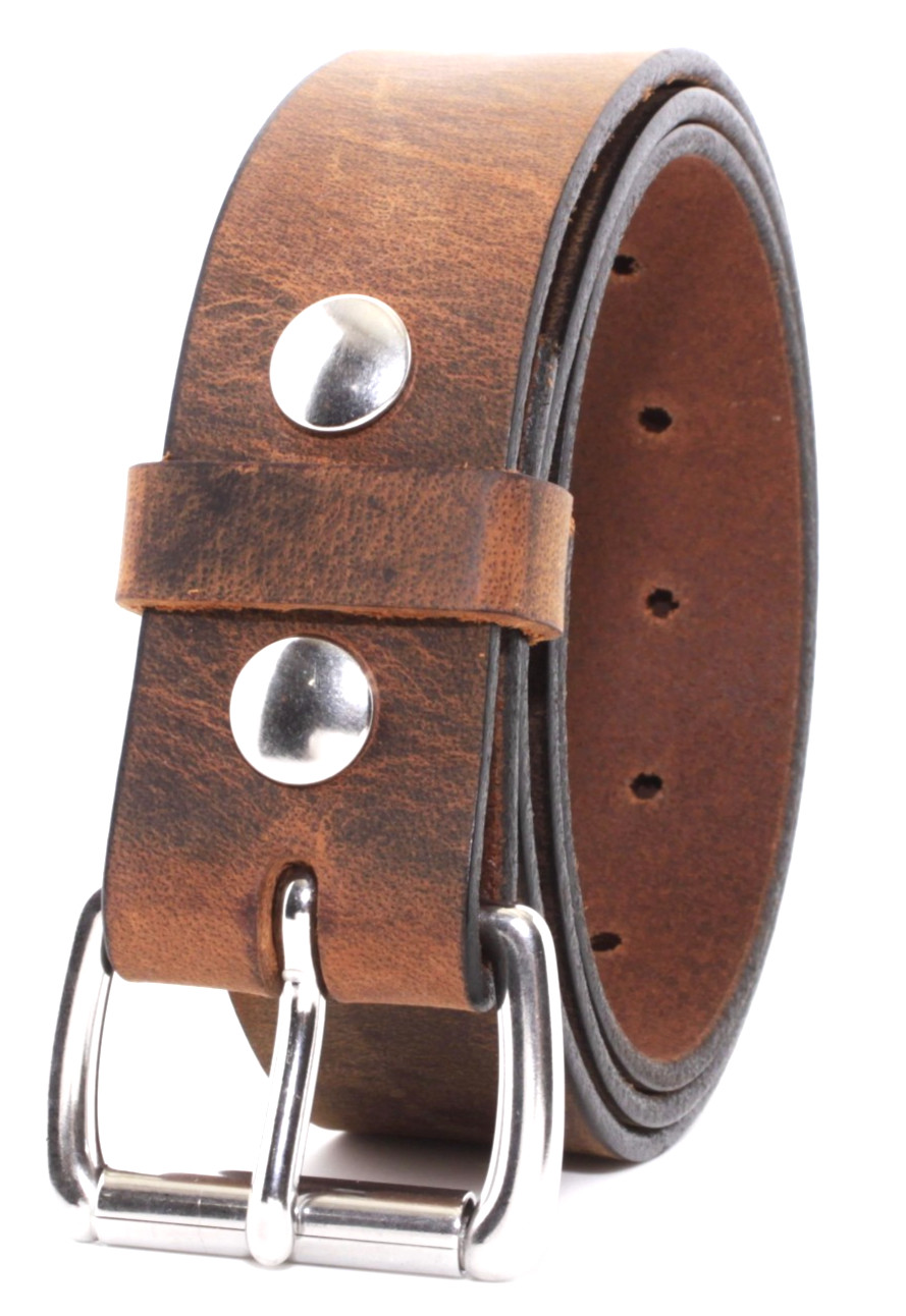 MEN’S GENUINE BUFFALO LEATHER BELT HEAVY DUTY WORK DRESS 1 1/4 _AMISH MADE_1.25″