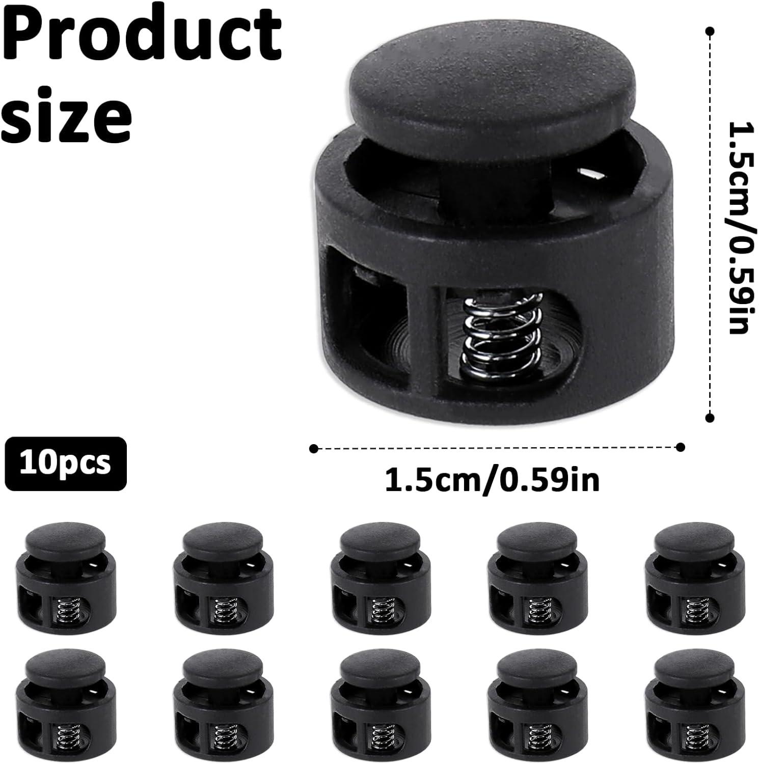 10 Pcs Elastic Shoe Lace Locks for Drawstrings – Secure & Easy to Use