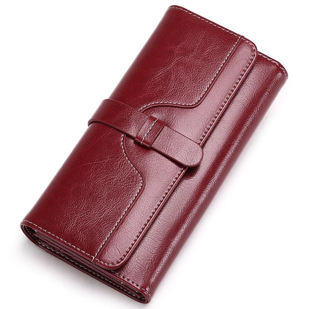 Wallets for Women Leather with RFID Blocking Trifold Credit Card Holder with …