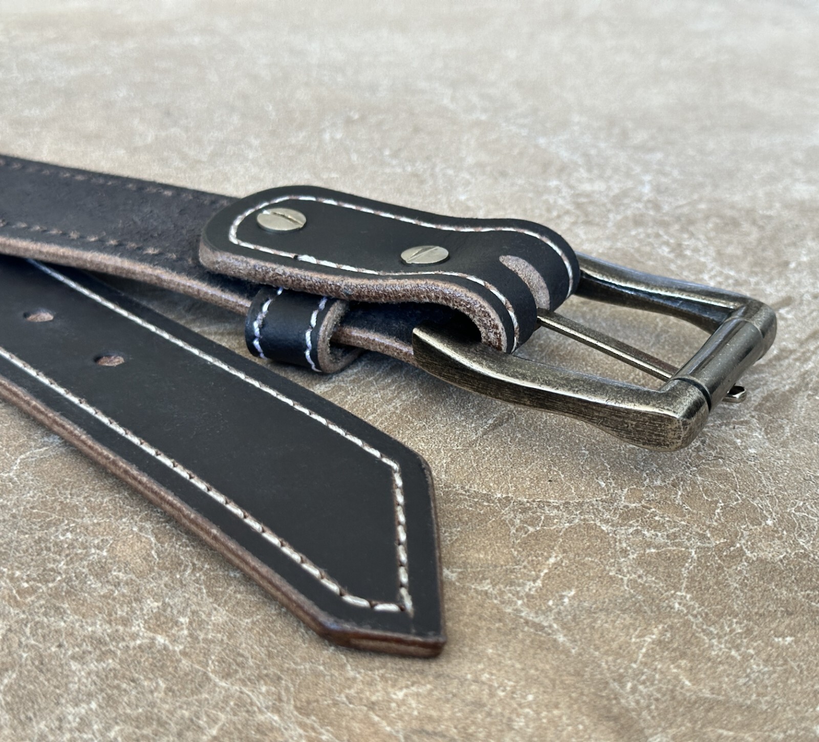 Genuine Leather Men’s Belt Heavy Duty Thick With Removable Buckle Work Belt