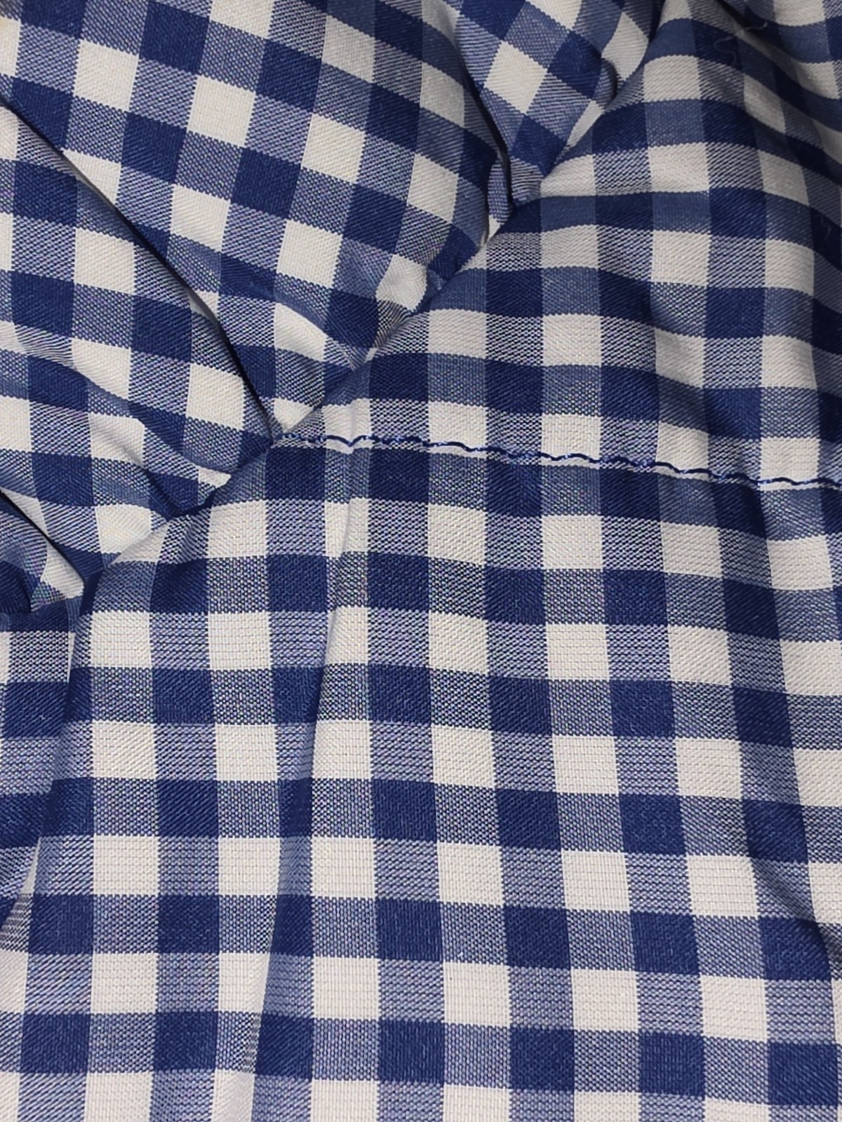 NWT Women’s TALBOTS Quilted Blue White Gingham Puffer Vest Jacket Lightweight L