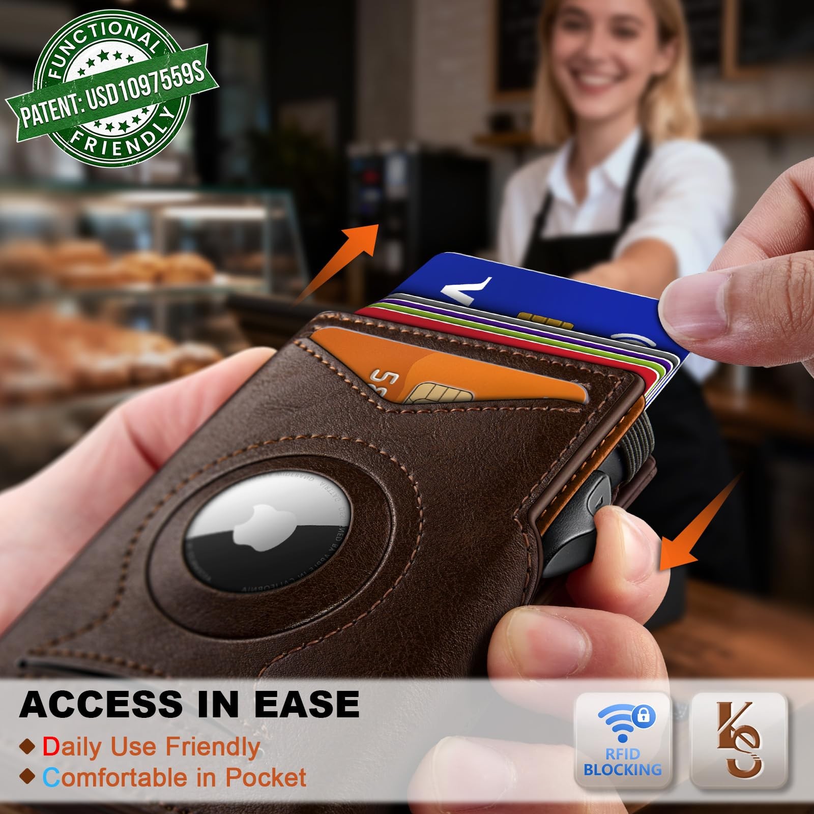 Airtag Wallet Men Gift,Mens Slim Front Pocket Wallet Money Clip Standard or A…