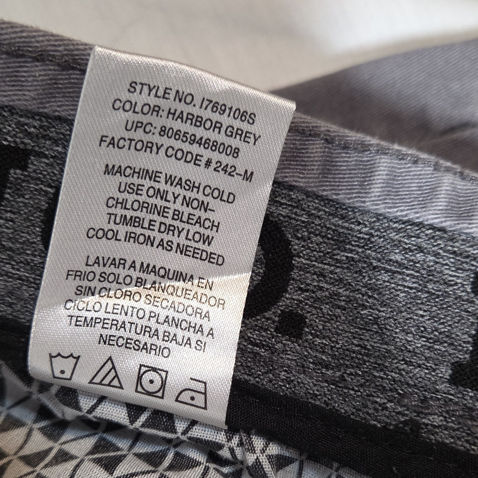 Iron Co. Men’s Gray Pants 32 Regular Fit Cotton/Spandex Twill Flat Front