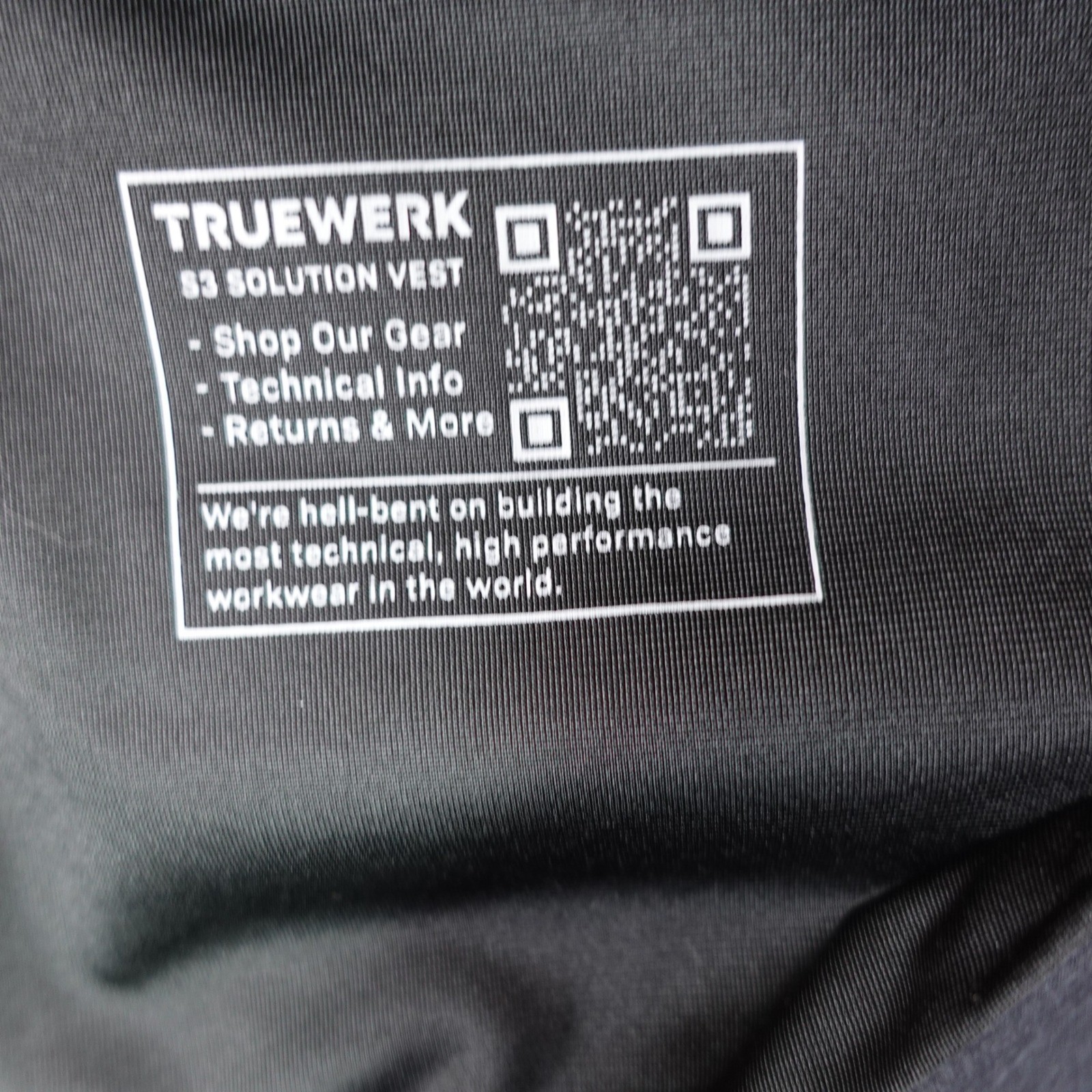 Truewerk S3 Solution Vest Men Large Black Workwear Full Zip Softshell