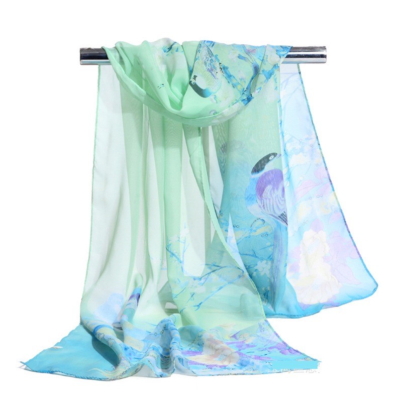 Women’s Long Scarves Spring Silk Chiffon Scarf Lady Shawl Fashion Soft Silk Wrap