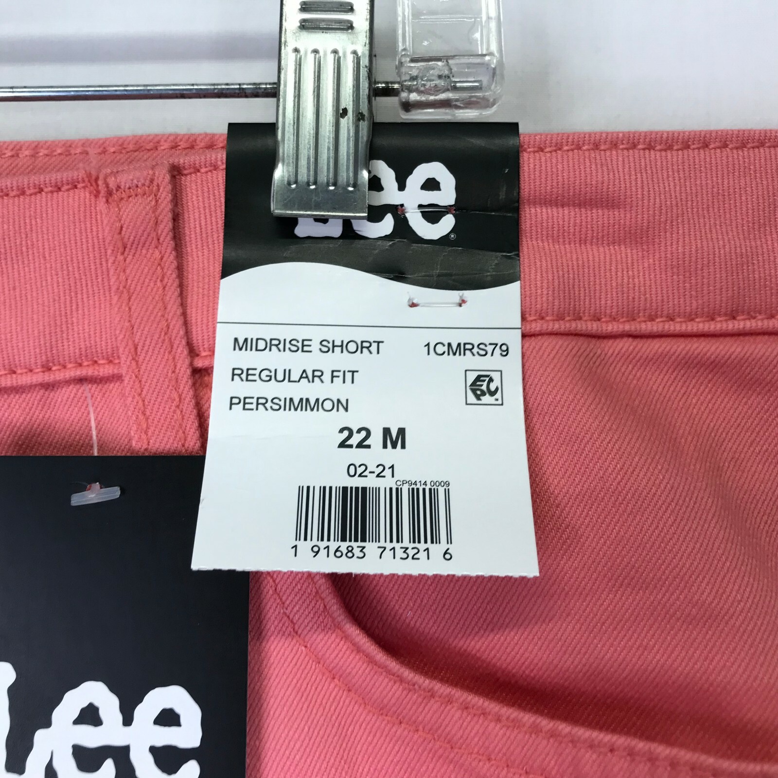 Lee Mid Rise Regular Fit Denim Shorts Pink Persimmon Stretch Womens Size 22M