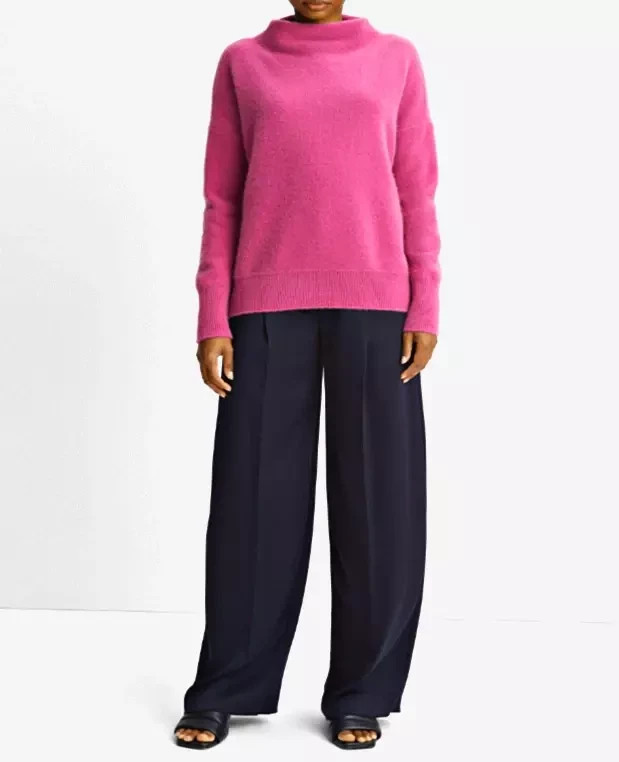 TAHARI Funnel Neck 100% 2-PLY Cashmere Sweater SOFT LUXE 5 Colors