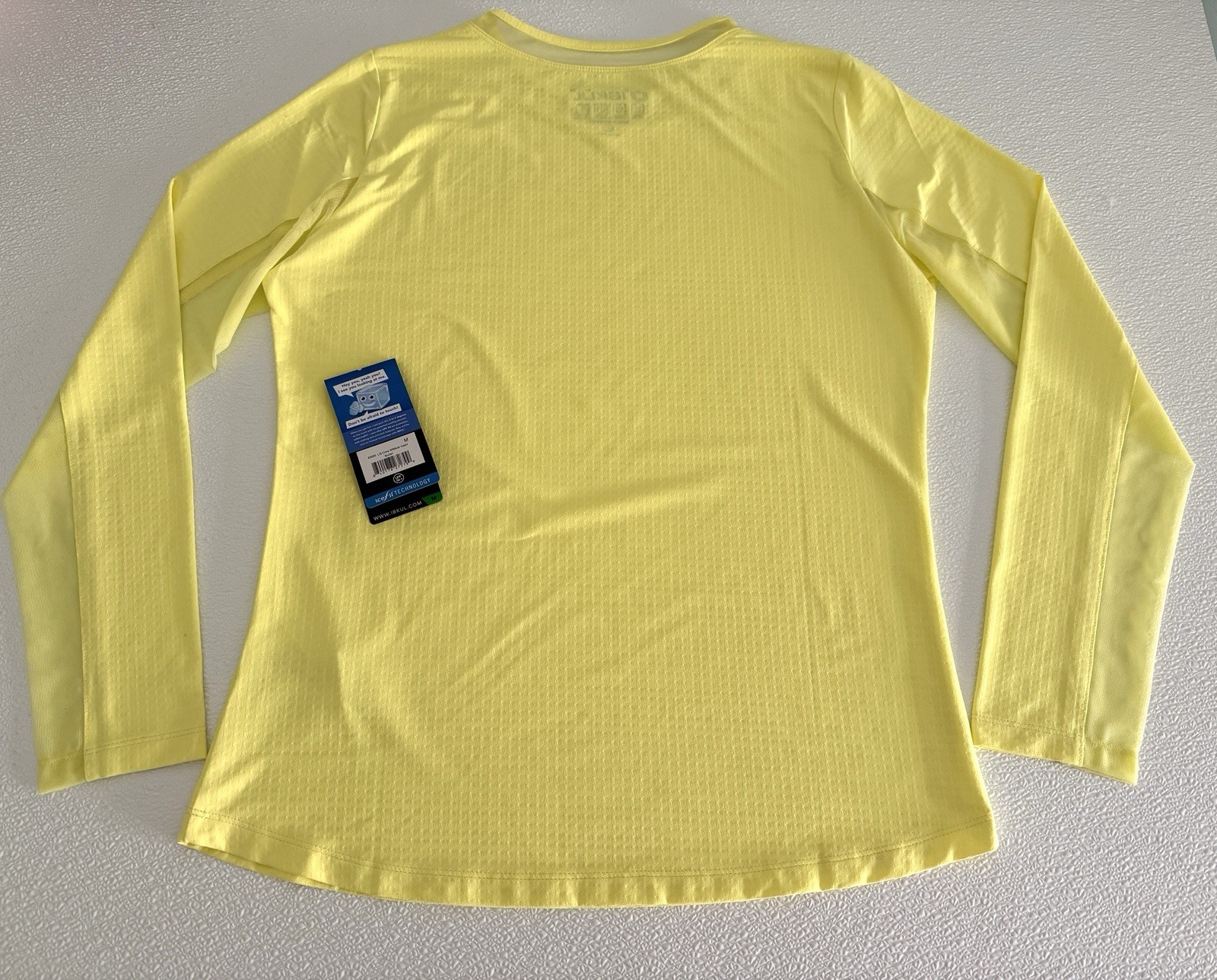 NWT IBKUL Golf Tennis Top Shirt XS S L XL Yellow Butter Long Sleeve Crew Neck H7