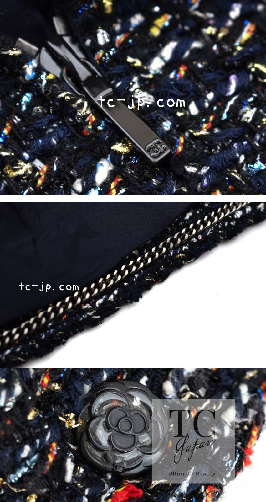 $4.8K CHANEL 15A Black Multicolor Cotton Zipper Fantasy Tweed Jacket 40 US8