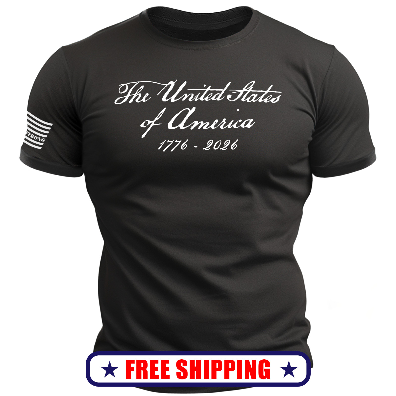 The United States of America T-Shirt – with USA 250 Flag – patriotic trump S-2X