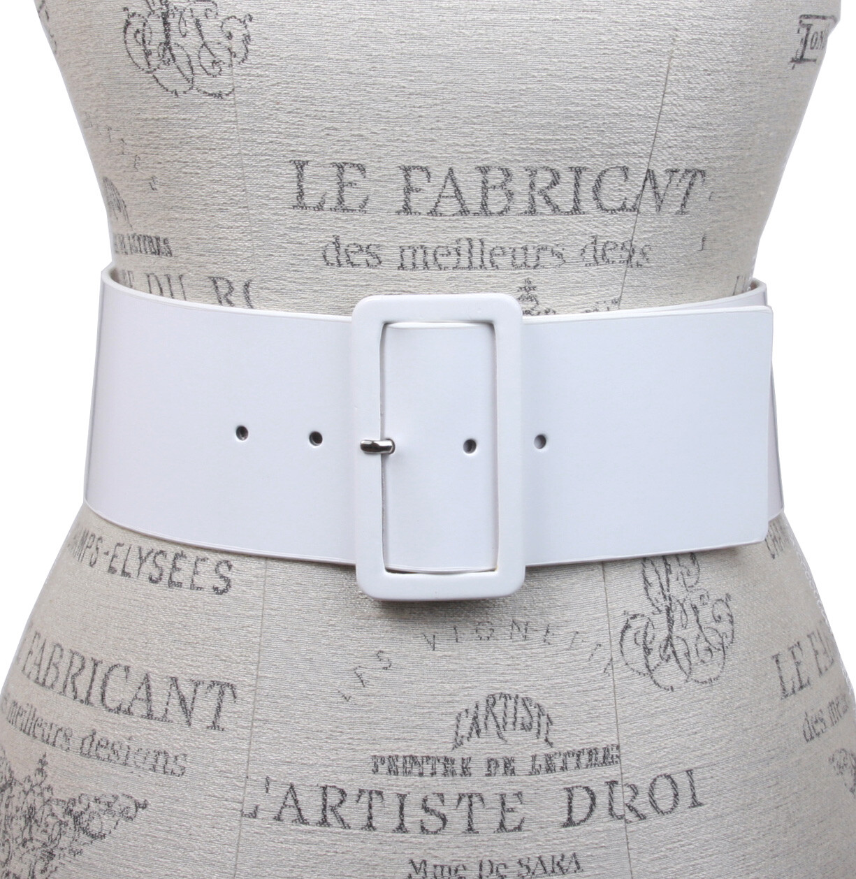 Ladies High Waist Patent Leather Wide Fashion Square Belt