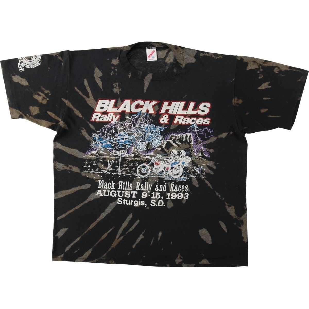 Used 80’S-90’S Jerzees Tie-Dye Pattern Motorcycle T-Shirt Made in USA Men’s …
