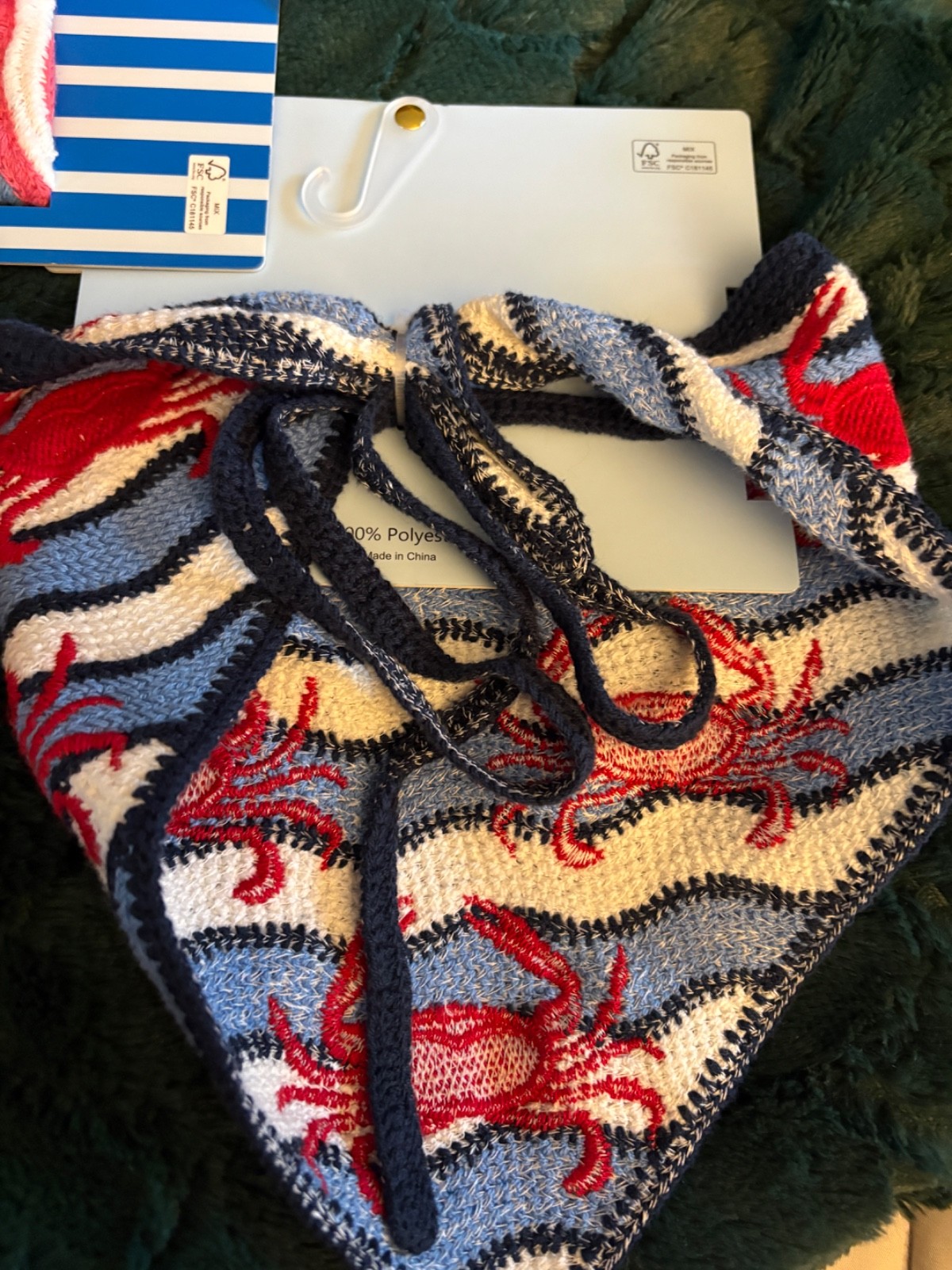 Piper K Hair Crab Scarf Triangular Head Wrap New with Tags FREE Shipping