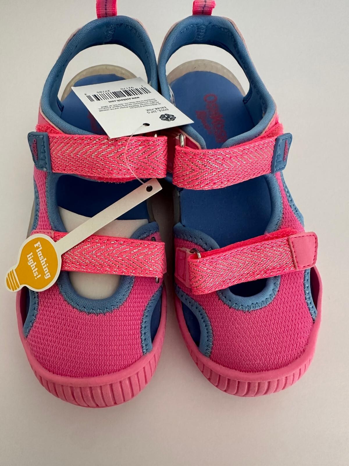 OshKosh B’Gosh Zap-G Toddler Girls Size 12 Pink/Blue Fisherman Sandals