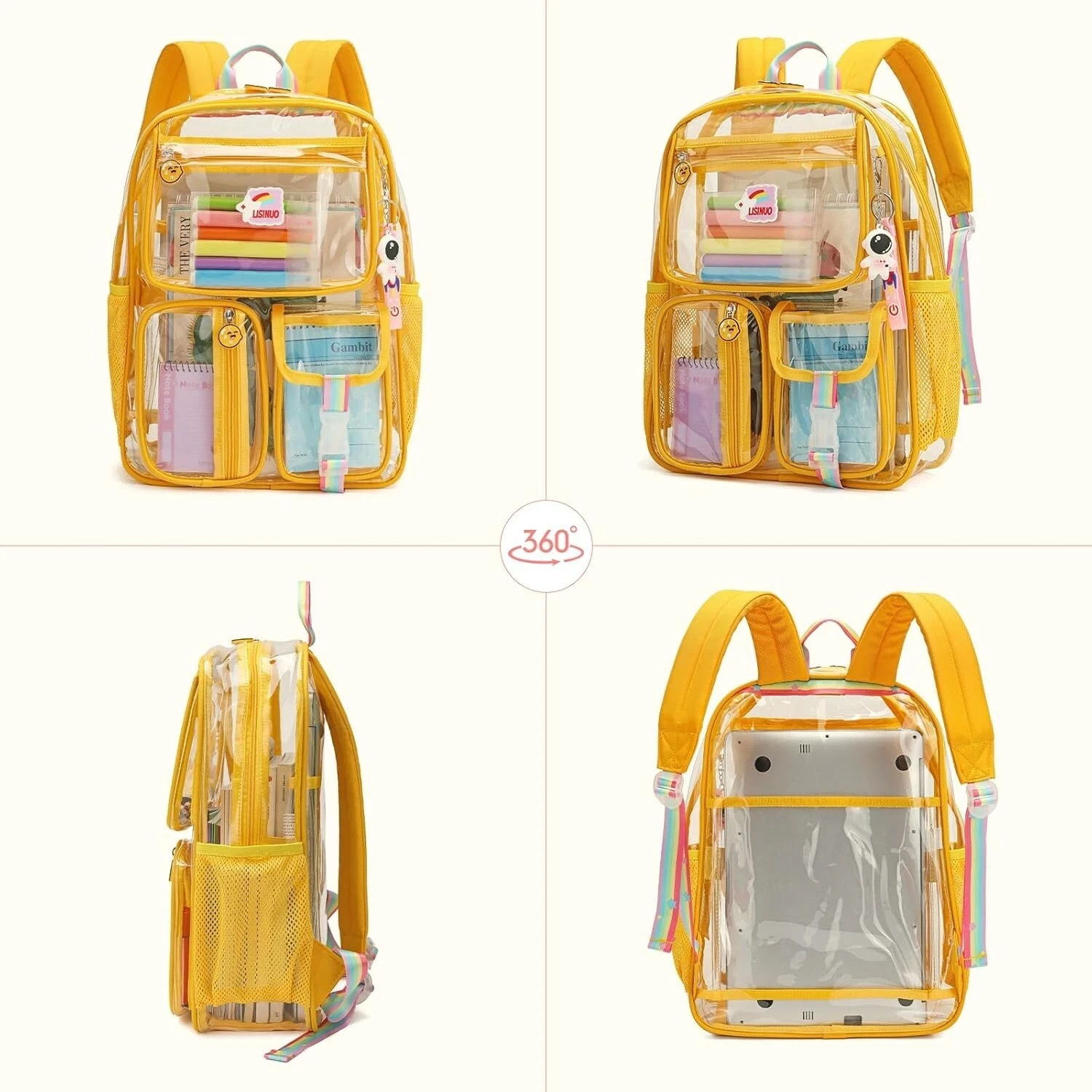 Clear Backpack Heavy Duty Transparent Backpacks Stadium Approved Women Men Kids