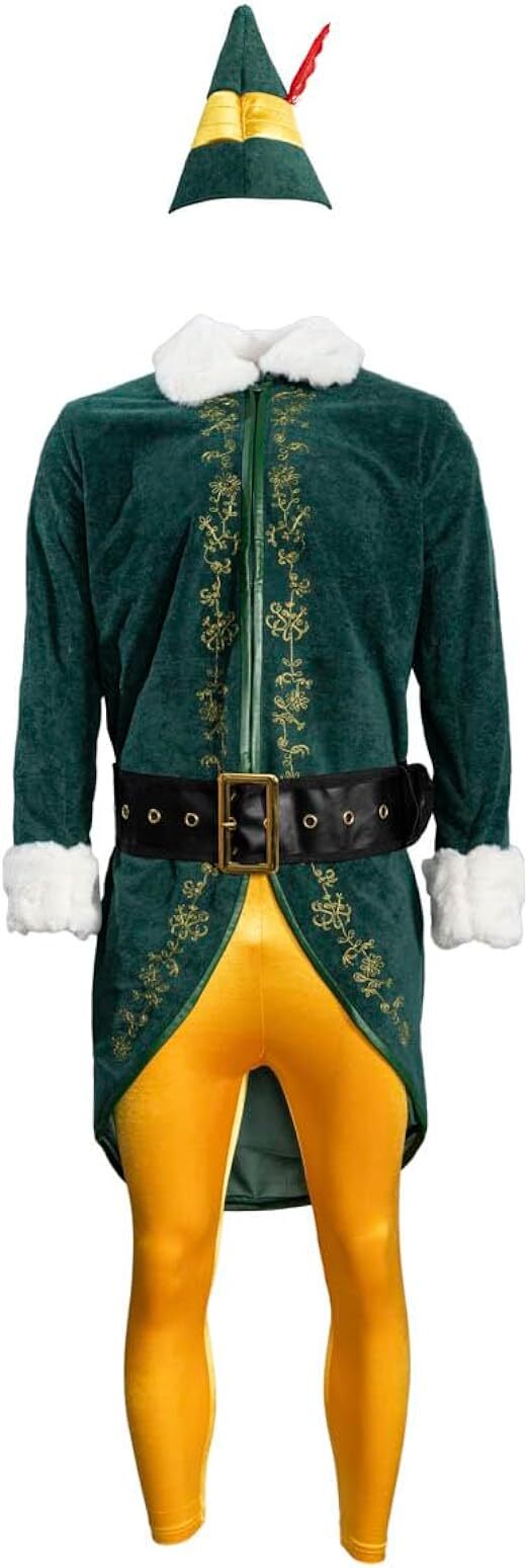 Asult Unisex Christmas Elf Deluxe Complete Costume Set Halloween Costume Cosplay