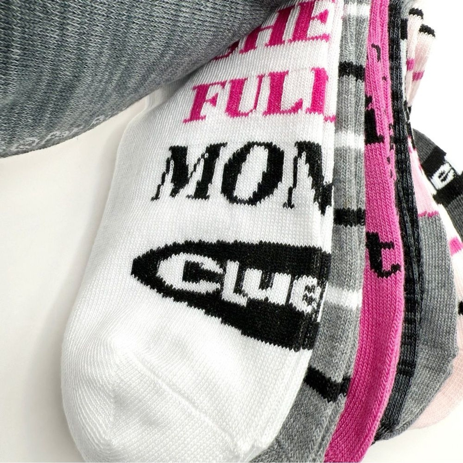 Clueless Movie Womens No Show Socks Pink Gray 90s As If Whatever Totally Cher