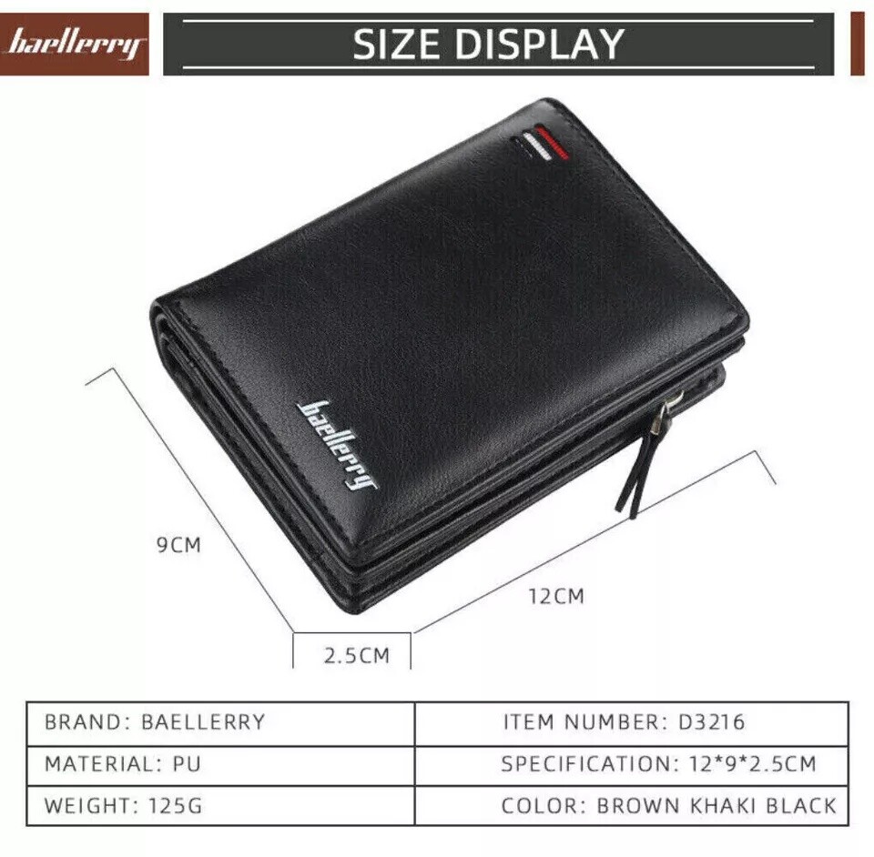 Mens RFID Blocking Leather Wallet Credit Card ID Holder Zipper Purse Waterproof