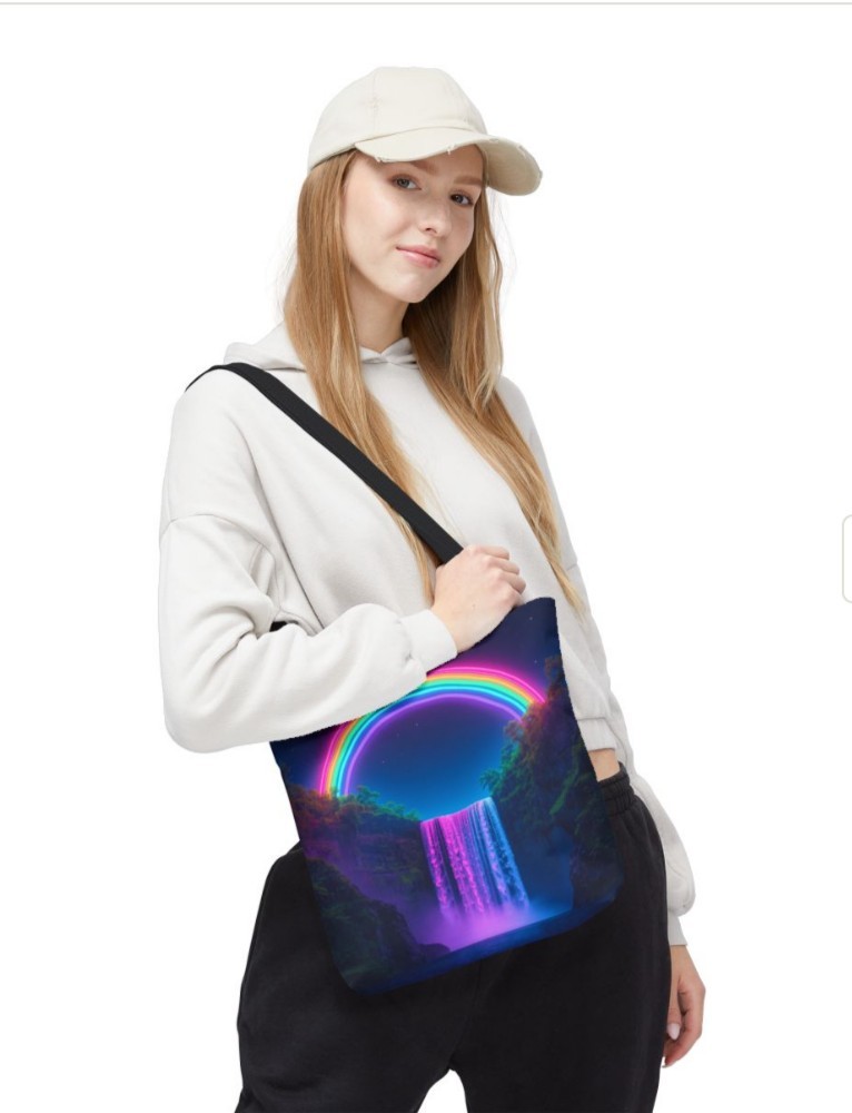 Tote Bag AOP Neon Rainbow And Waterfall