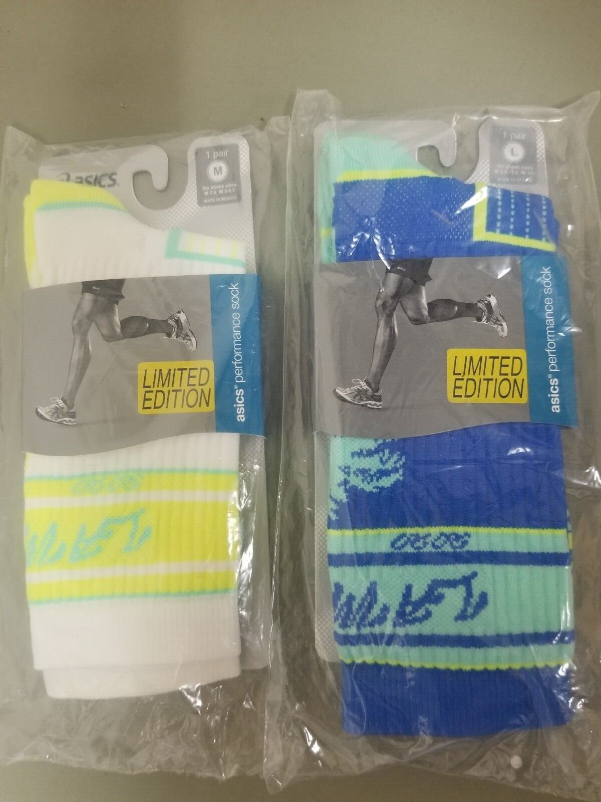 New Asics Los Angeles Marathon Performance Crew Socks. 2 Colors To Choose