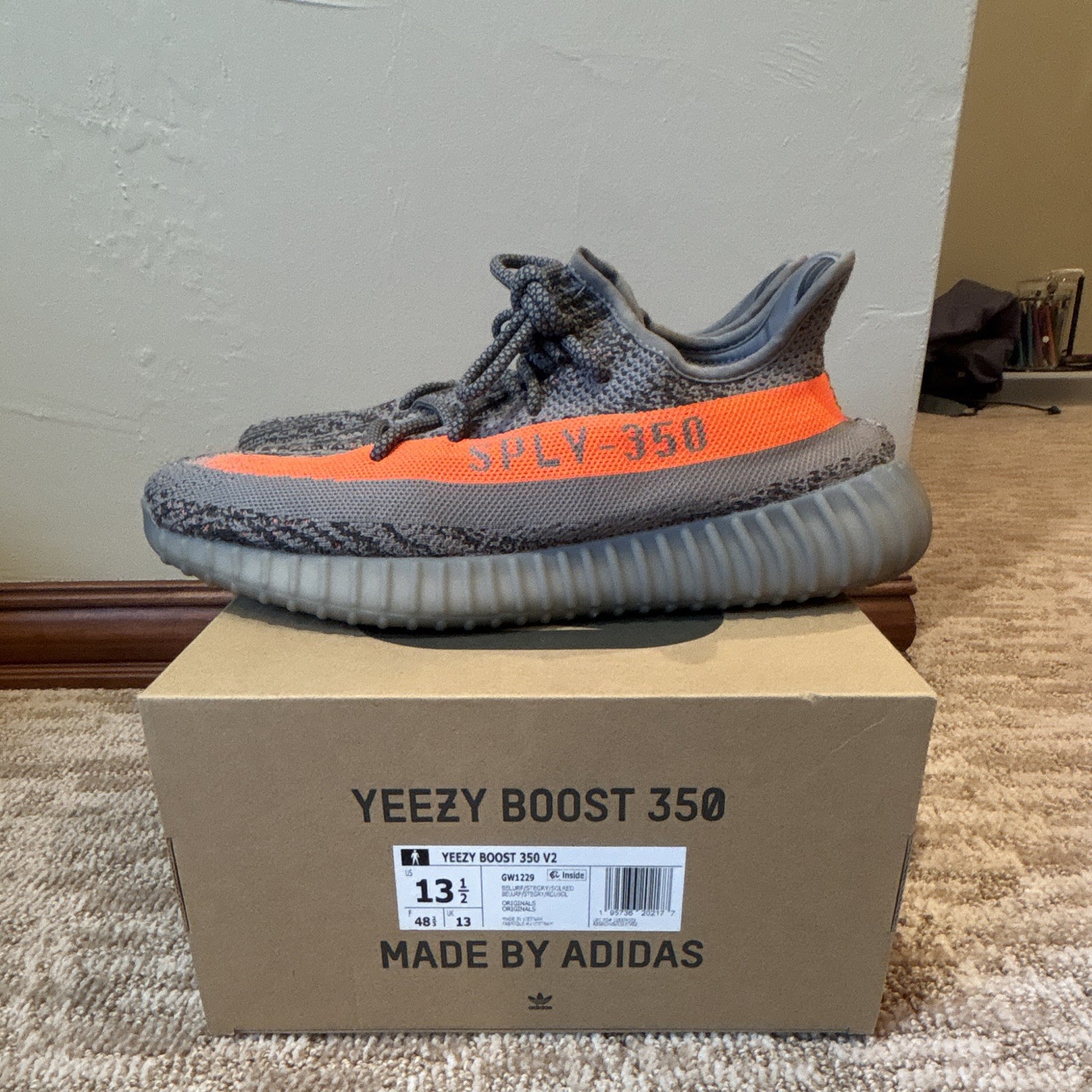 adidas Yeezy Boost 350 V2 Beluga Reflective Gray/Orange Primeknit GW1229
