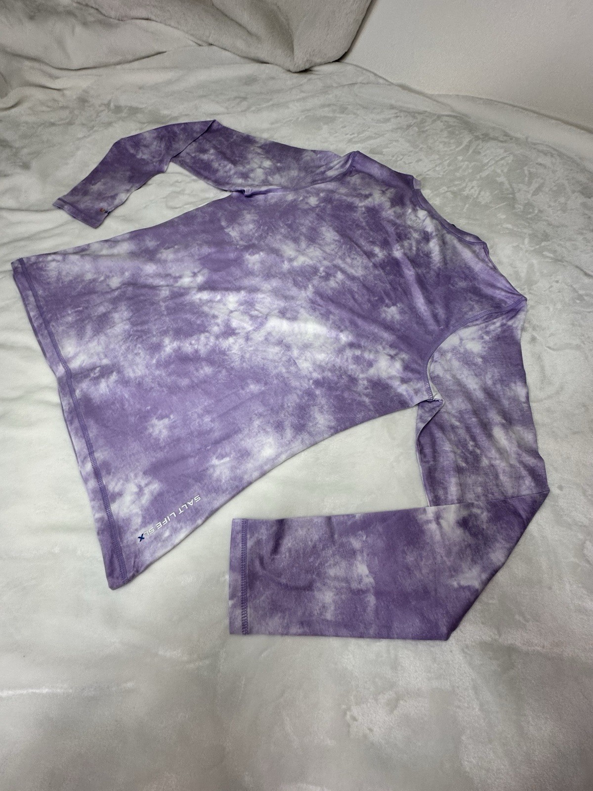 Salt Life SLX Performance Long Sleeve Shirt Womens L Purple Tie Dye NWT