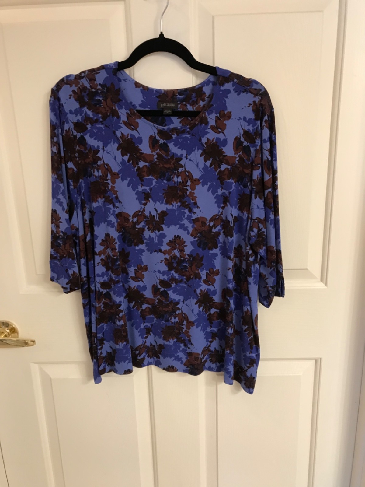 JJill Wearever Collection XL Blue Top Floral