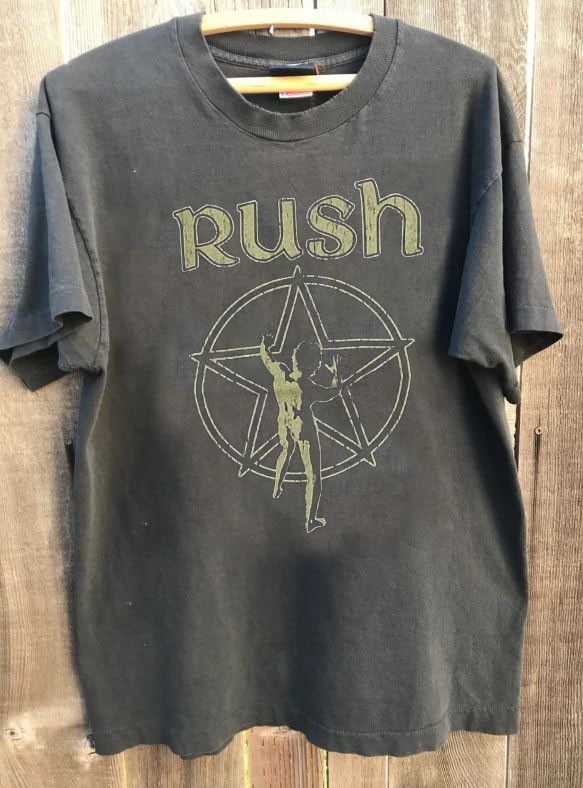 Vtg Rush band unisex charcoal classic short sleeve tee QT7471