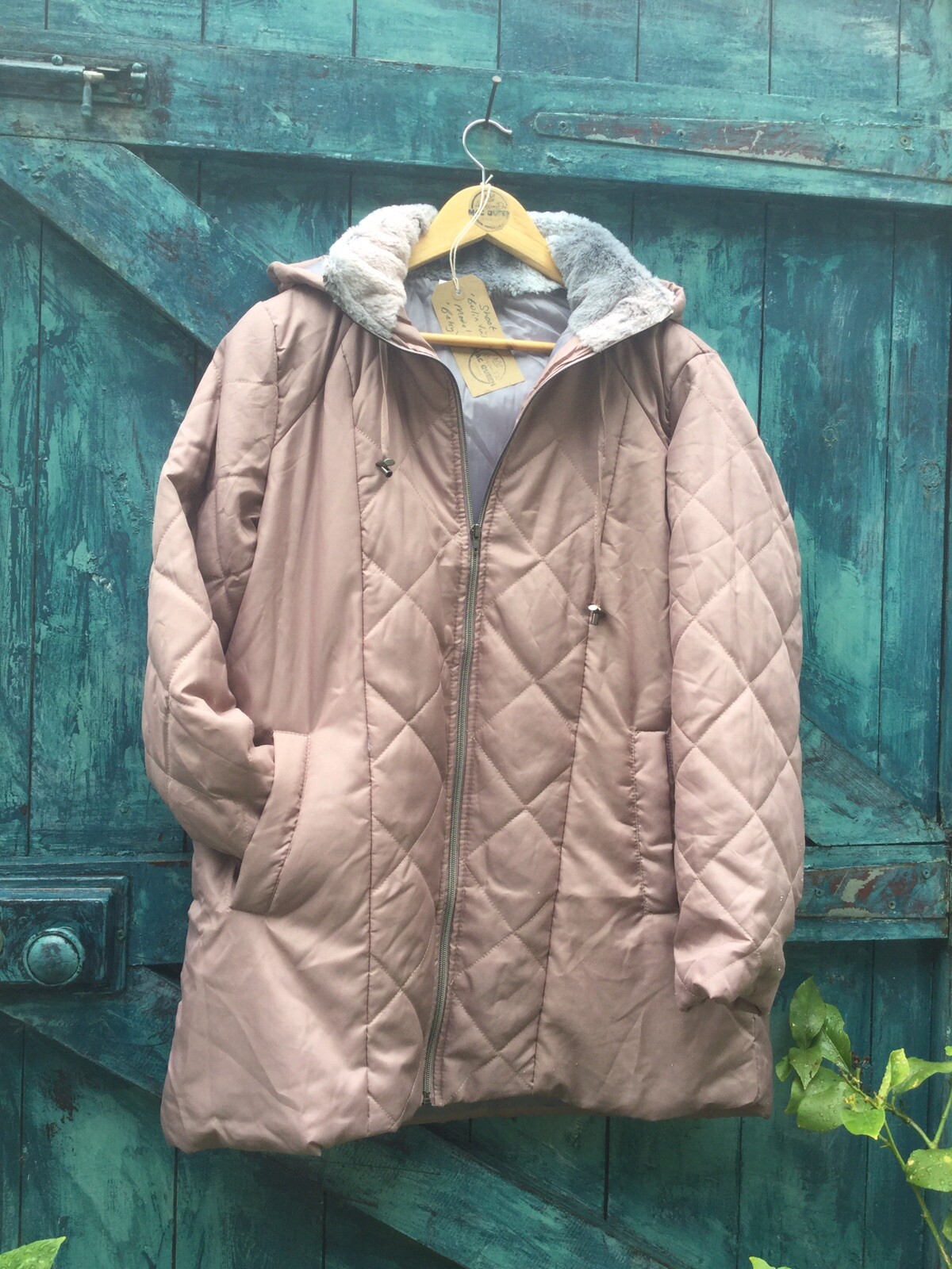WOMENS COAT PINK QUILTED PARKA DESIGNER VINTAGE VGC WORN ON FILM INC UK PP