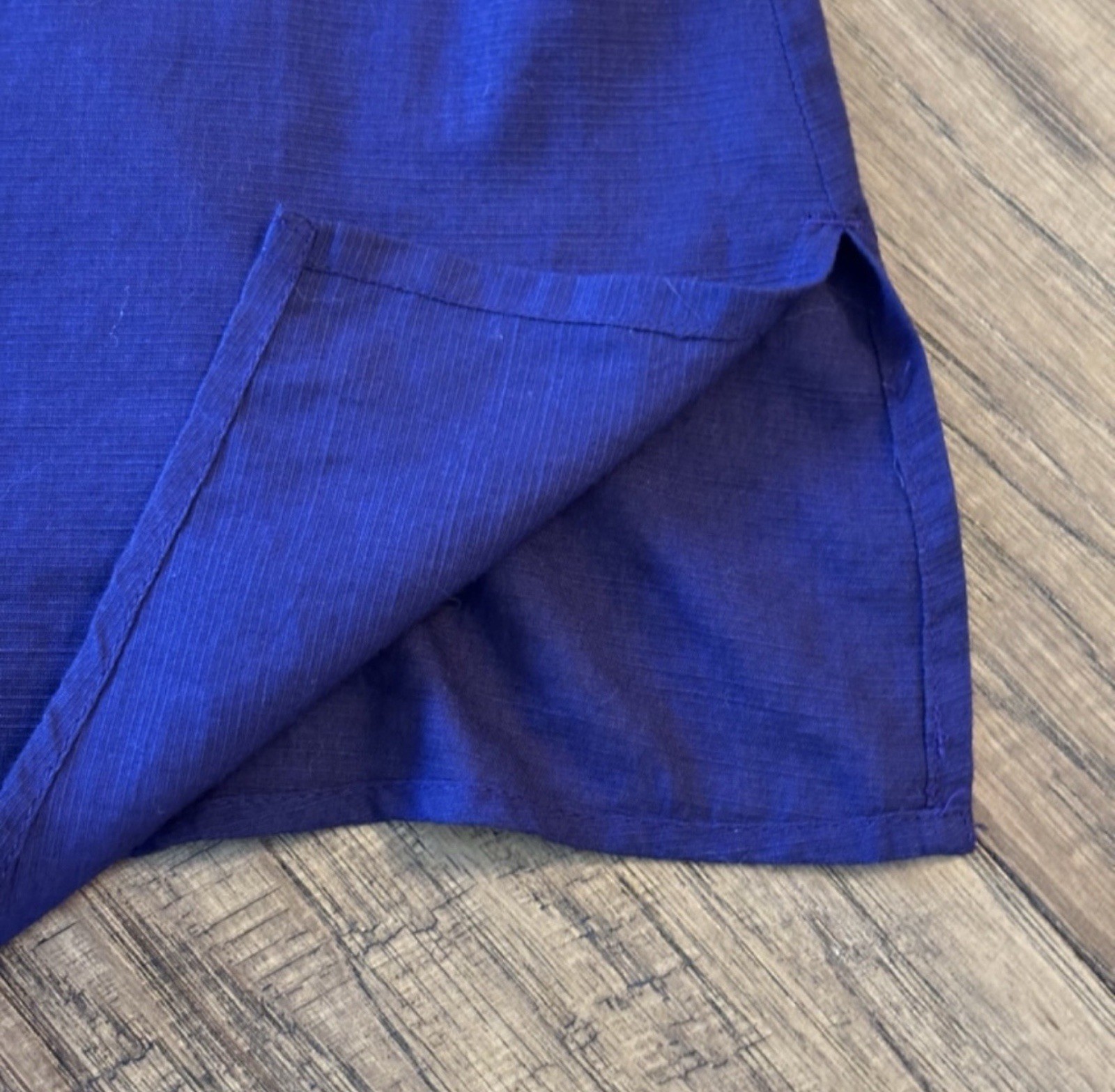 Chico’s Dark Purple V Neck Embellished Cotton Tunic Size 1 Reg 8/10 Med